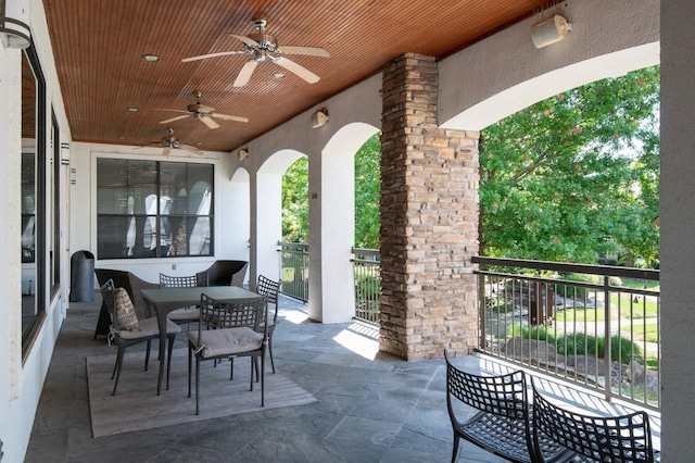 view of patio / terrace with ceiling fan