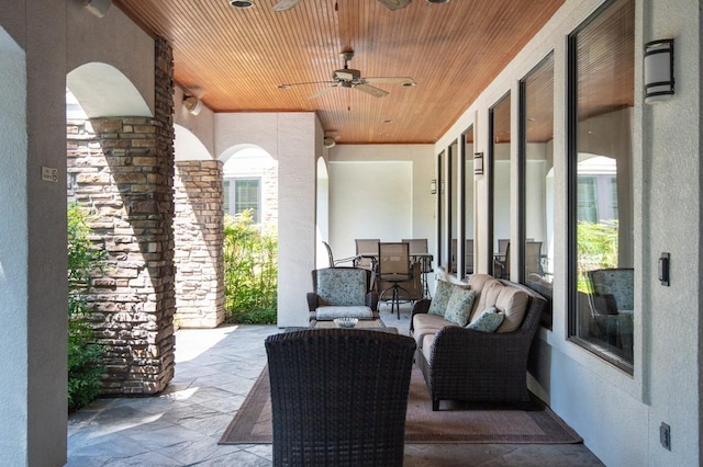 view of patio / terrace with ceiling fan