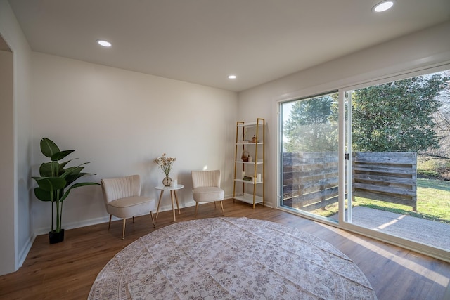 sitting room featuring wood-type flooring