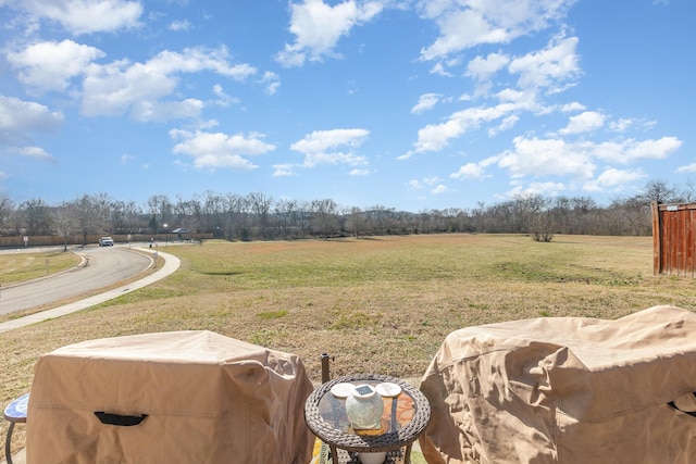 view of yard featuring a rural view