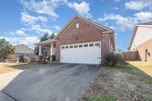 view of front property with a garage