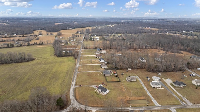 aerial view featuring a rural view