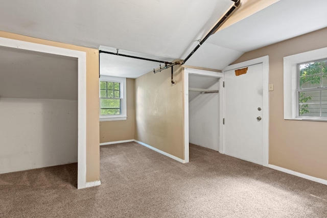 basement with carpet flooring