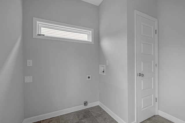 clothes washing area featuring washer hookup and hookup for an electric dryer