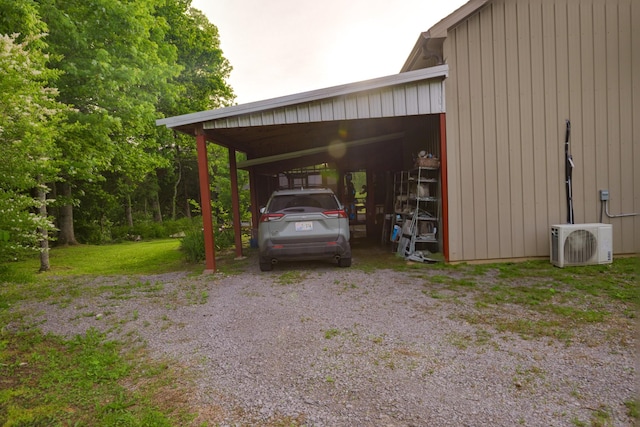 view of parking with a cooling unit