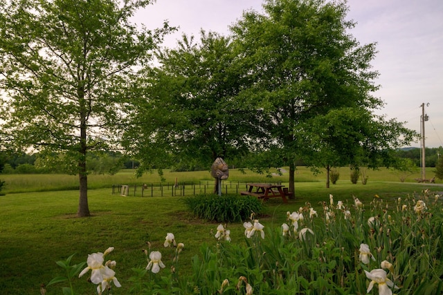 surrounding community with a yard