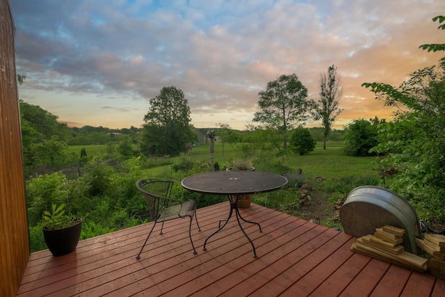 deck featuring a yard
