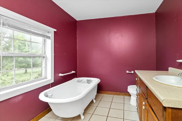 1144 Miller Rd, Lewisburg, TN 37091 - bathroom featuring baseboards, a freestanding tub, vanity, and tile patterned floors