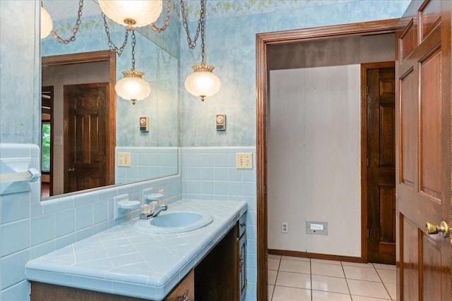 1144 Miller Rd, Lewisburg, TN 37091 - bathroom featuring wallpapered walls, tile patterned floors, and vanity