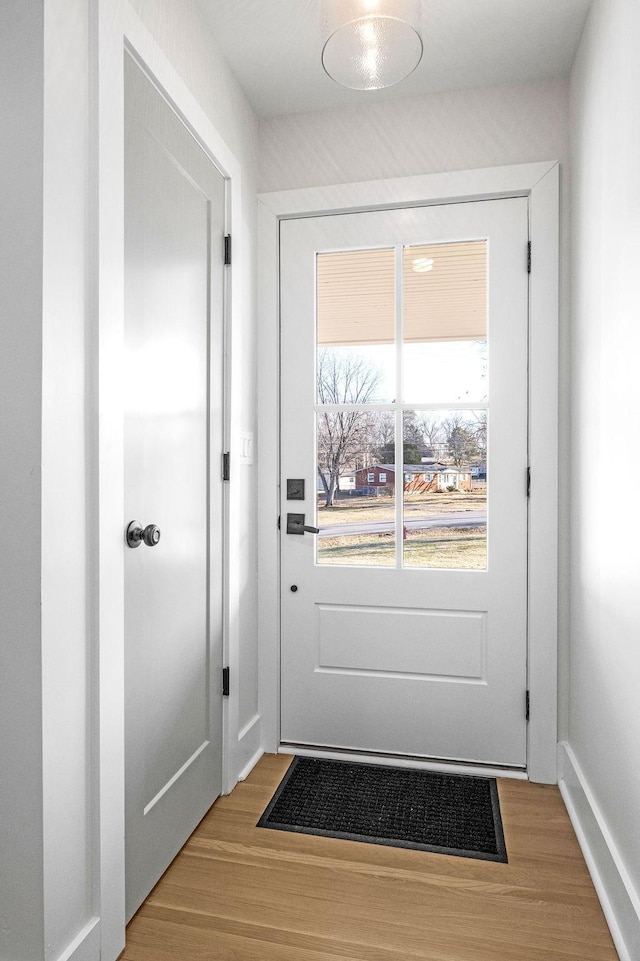 entryway featuring hardwood / wood-style flooring