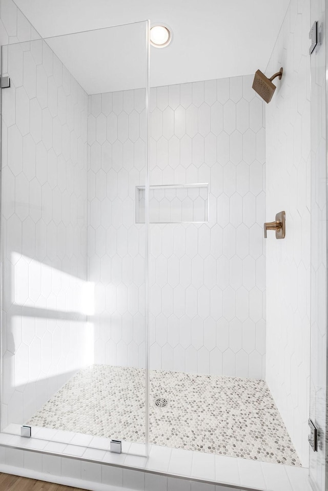 bathroom featuring walk in shower