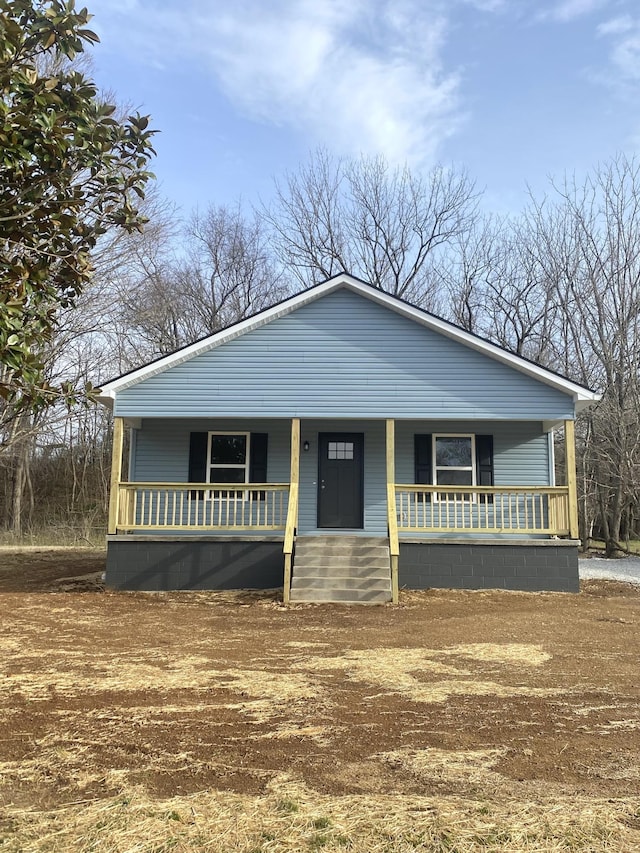 view of front of home with covered porch