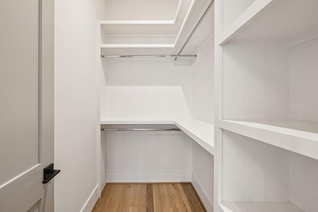 walk in closet featuring light hardwood / wood-style floors