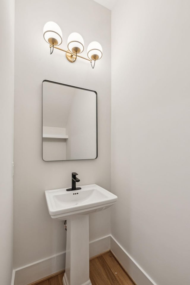 bathroom featuring hardwood / wood-style floors