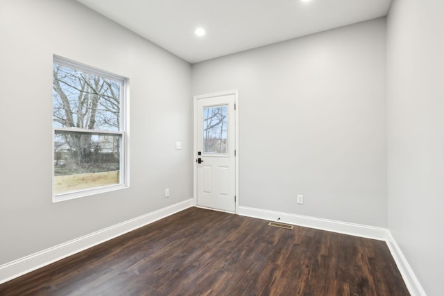 interior space featuring dark hardwood / wood-style floors