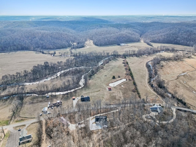 drone / aerial view featuring a rural view