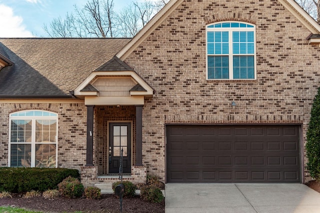 view of front of house with a garage