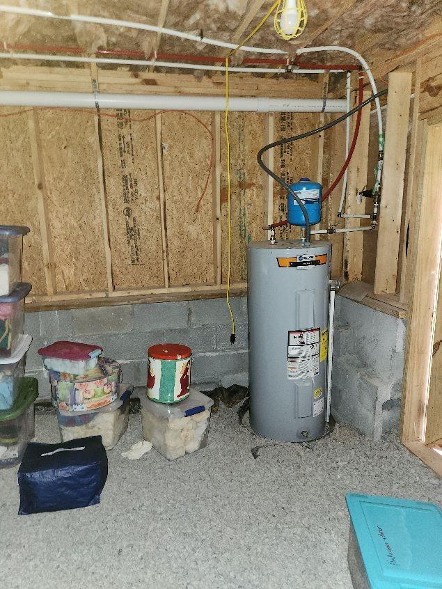 utilities featuring electric water heater