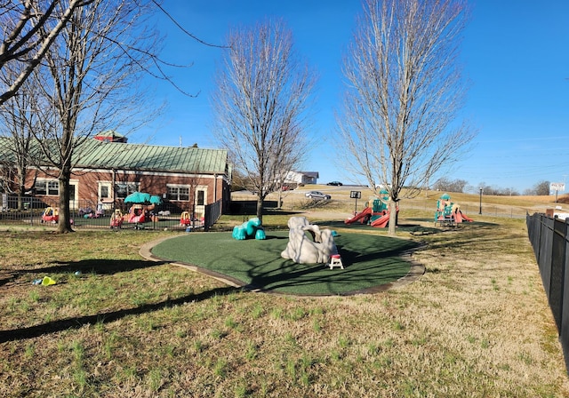 view of yard featuring a playground