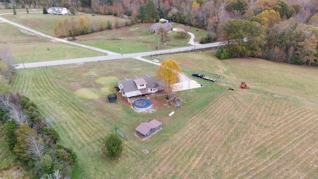 drone / aerial view featuring a rural view