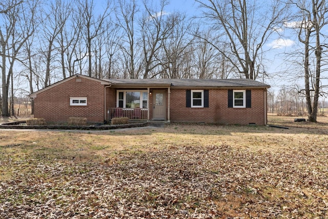 ranch-style house featuring covered porch