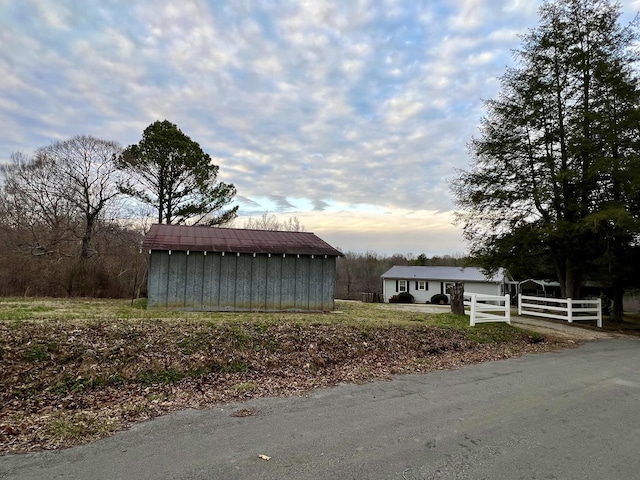 exterior space with an outdoor structure