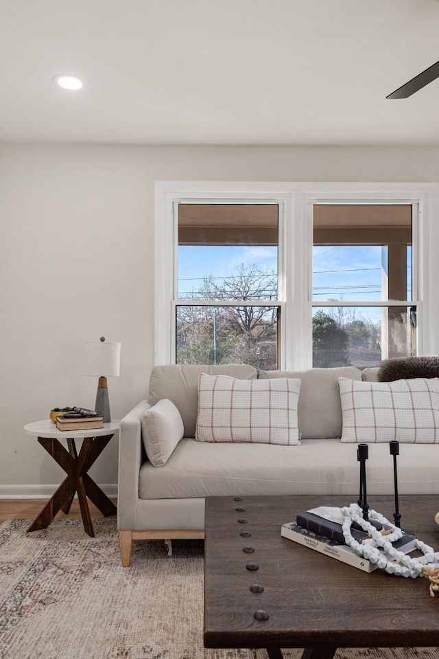 living room with plenty of natural light