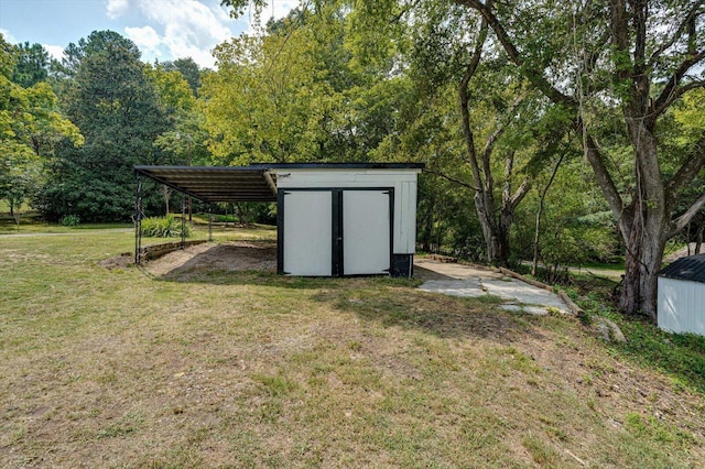 view of shed with a carport