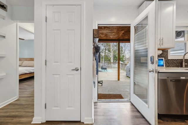 entryway featuring dark hardwood / wood-style flooring