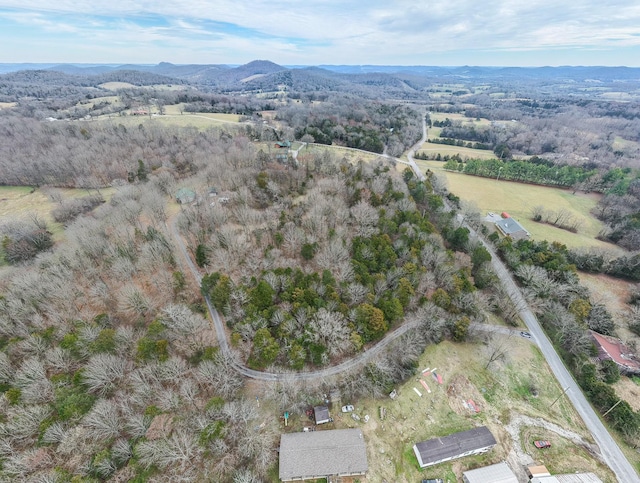 drone / aerial view with a mountain view