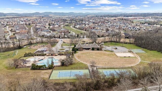 aerial view featuring a mountain view