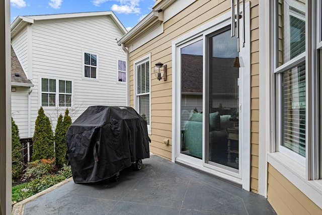 view of patio featuring grilling area