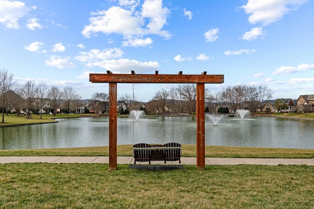 view of water feature