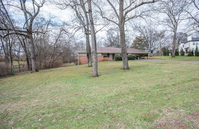 view of front of home with a front yard