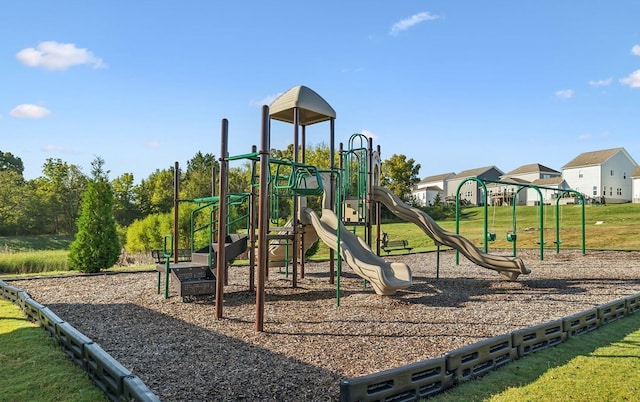 community playground with a lawn