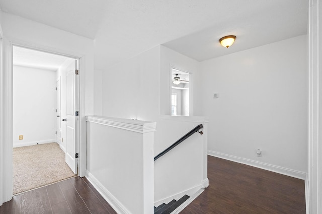 hallway featuring dark hardwood / wood-style floors