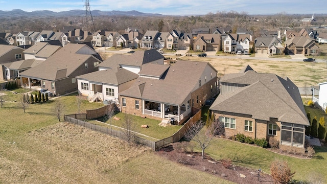 bird's eye view featuring a mountain view