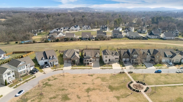 bird's eye view featuring a mountain view