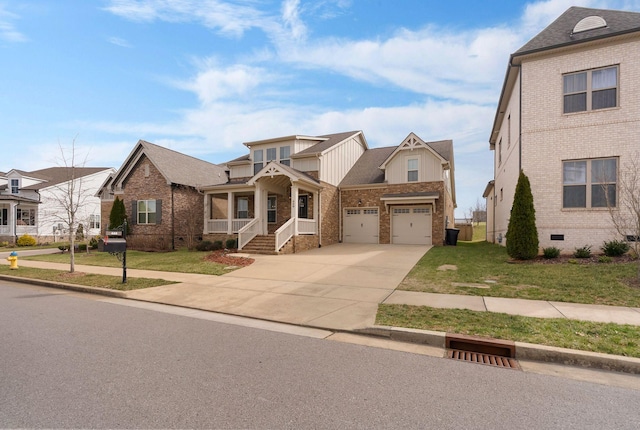 view of front of house with a garage and a front yard