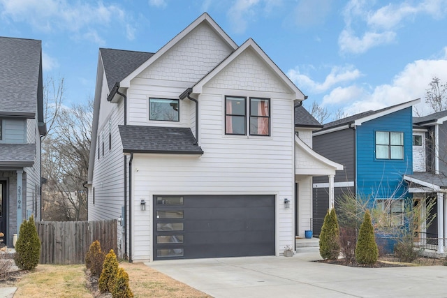 view of front facade with a garage