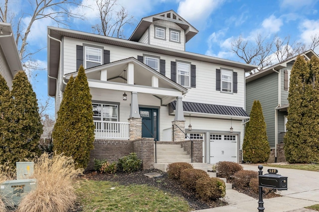 craftsman-style home with a garage