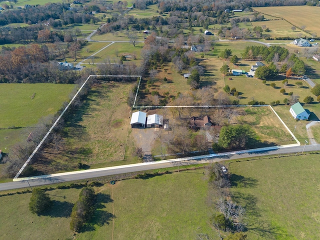 aerial view with a rural view