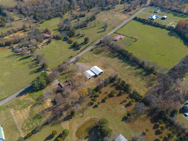 aerial view featuring a rural view