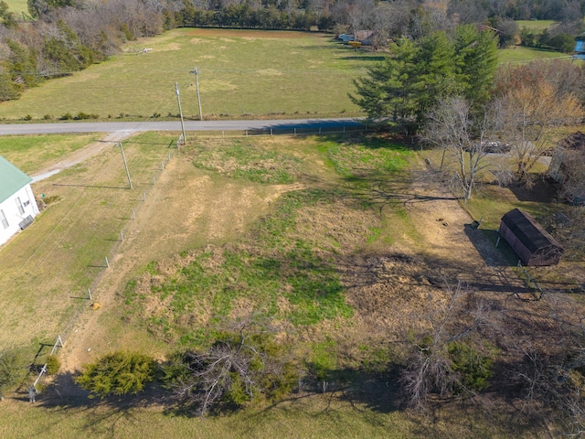 aerial view featuring a rural view