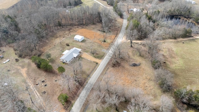 drone / aerial view with a rural view