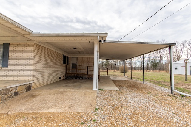 view of patio with a carport