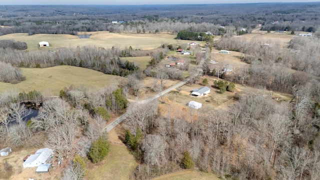 aerial view with a rural view