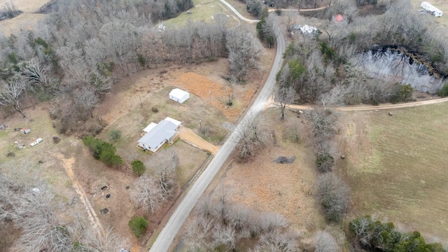 drone / aerial view with a rural view