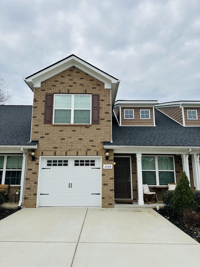 view of front of house with a garage