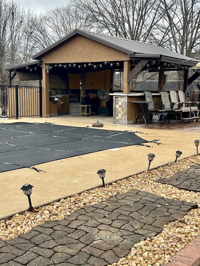 exterior space with a gazebo